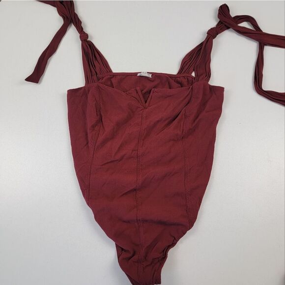 Free People Intimately Body Suit Red One Piece Womens Size Large - Picture 1 of 8